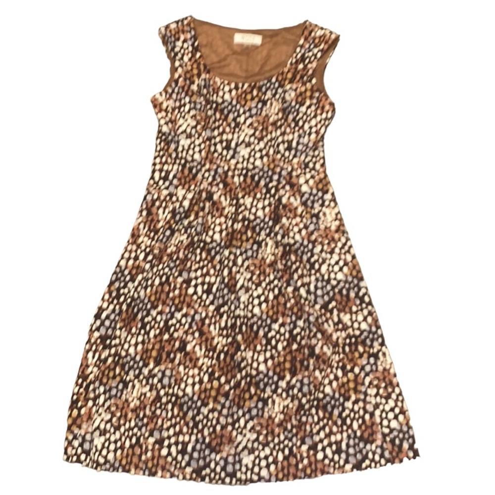 Kasper Neutral Patterned Dress - image 1